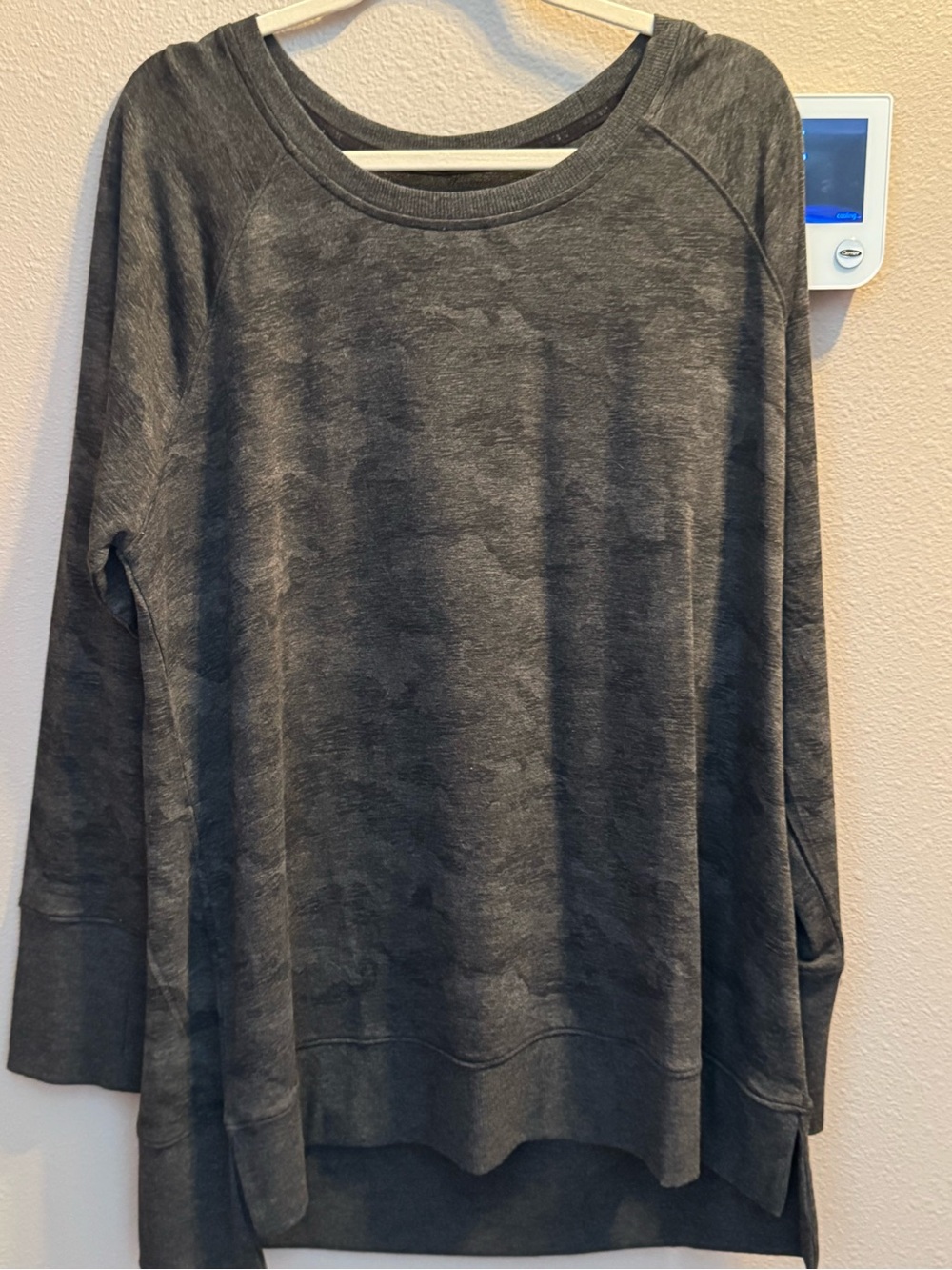 RBX Charcoal Gray Camo Women's Long Sleeve Pullover Tunic Top - Casual Comfort